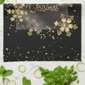 ハッピーニューイヤー20XXと金ゴールドクリスマスラグリー キッチンタオル (折り畳み)