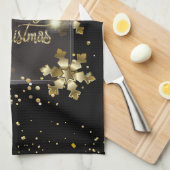 ハッピーニューイヤー20XXと金ゴールドクリスマスラグリー キッチンタオル (四つ折り)