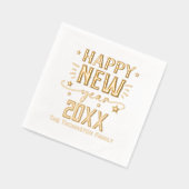 ハッピーニューイヤー20XXファミリー/会社名 箔ナプキン (左)