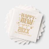 ハッピーニューイヤー20XXファミリー/会社名 箔ナプキン (インサイチュ (積み重ね))