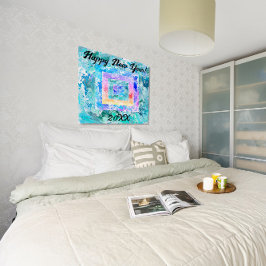 ハッピーニューイヤー20XX抽象芸術大理石光沢ポスター ポスター