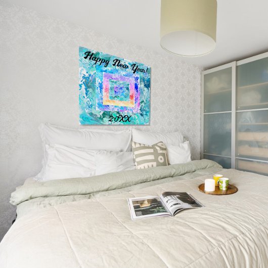 ハッピーニューイヤー20XX抽象芸術大理石光沢ポスター ポスター