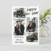 ハッピーニューイヤー4コラージュ数々の – フォトホリデーカード 招待状 (スタンド正面)