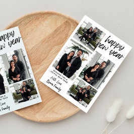 ハッピーニューイヤー4コラージュ数々の – フォトホリデーカード 招待状