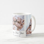 ハッピーニューイヤー4フォトコラージュモダン コーヒーマグカップ (正面右)