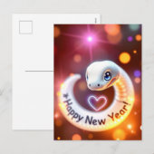 ハッピーニューイヤー・オブ・ザ・ウッド・ヘビ シーズンポストカード (正面/裏面)