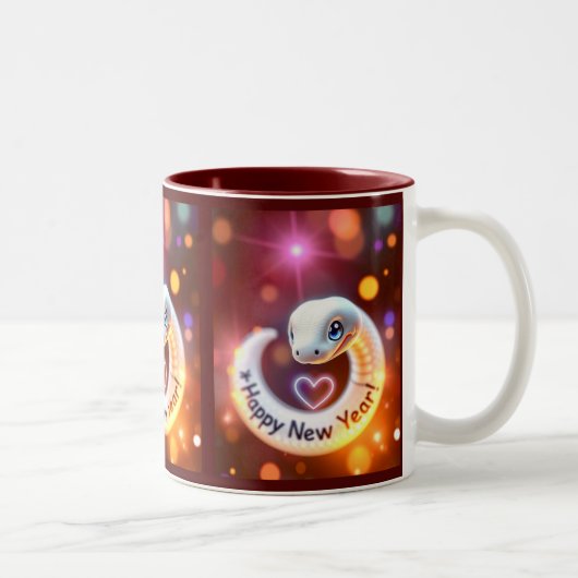 ハッピーニューイヤー・オブ・ザ・ウッド・ヘビ ツートーンマグカップ (右)