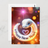 ハッピーニューイヤー・オブ・ザ・ウッド・ヘビ ポストカード (正面/裏面)