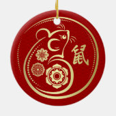 ハッピーニューイヤー・オブ・ザ・ラット – 2020 セラミックオーナメント (裏面)