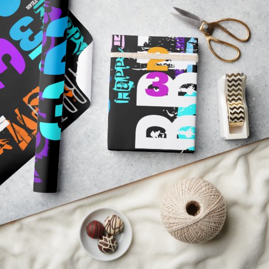 ハッピーニューイヤー・オブ・ザ・ラビットラッピング紙 ラッピングペーパー (クラフト)