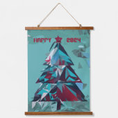 ハッピーニューイヤー・クリスマスツリー 吊り下げ型タペストリー (正面)