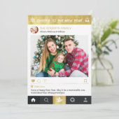 ハッピーニューイヤー ゴールド インスタグラム フレーム フォト シーズンカード (スタンド正面)