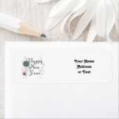 ハッピーニューイヤー – シャンパンと時計 ラベル (インサイチュ)