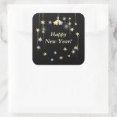 ハッピーニューイヤー・スターズ・オンブラック スクエアシール (バッグ)