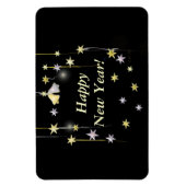ハッピーニューイヤー・スターズ・オンブラック マグネット (縦)