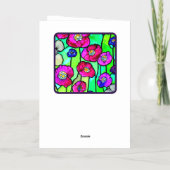 ハッピーニューイヤー – ステイングラスアネモネス – 2024 箔グリーティングカード (裏面)