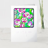 ハッピーニューイヤー – ステイングラスアネモネス – 2024 箔グリーティングカード (正面)