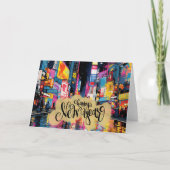 ハッピーニューイヤー、ニューヨークシティのイラスト カード (正面)