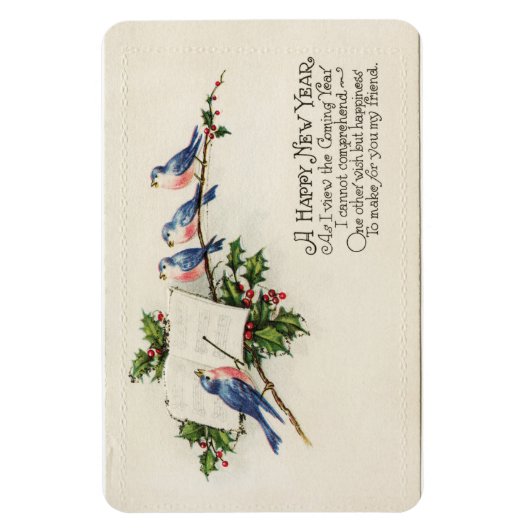 ハッピーニューイヤー・バード マグネット (縦)