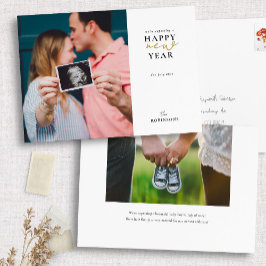 ハッピーニューイヤー・フォイル・ホリデー・フォト・カード 箔シーズンカード