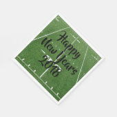 ハッピーニューイヤー・フットボール・フィールド スタンダードランチョンナプキン (角)