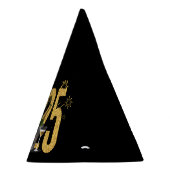 ハッピーニューイヤー – ブラック金ゴールドパーティー帽子 パーティーハット (右)