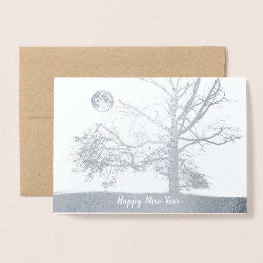 ハッピーニューイヤー：プロスペクト公園，ニューヨーク – 休日 箔カード (封筒付き正面)