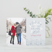 ハッピーニューイヤー |ホリデーフォトカード シーズンカード (スタンド正面)