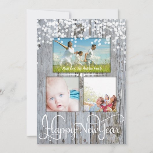 ハッピーニューイヤー ルースティックウッドスパークルスターズ クリスマス シーズンカード (正面)