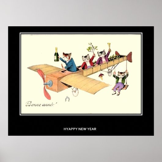 ハッピーニューイヤー・ヴィンテージ・ポスター ポスター (正面)