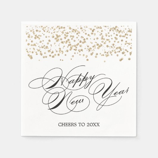 ハッピーニューイヤー – 大晦日パーティーナプキン スタンダードカクテルナプキン (正面)