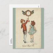 ハッピーニューイヤー – 旧スカンジナビア – レトロ シーズンポストカード (正面/裏面)