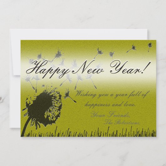 ハッピーニューイヤー – 金ゴールドウィッシュカード シーズンカード (正面)