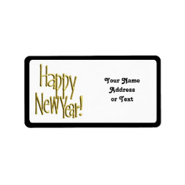 ハッピーニューイヤー – 金ゴールド文字 ラベル