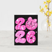 ハッピーニューイヤー 2026 ディスコボール エヌケー コケッティー ボウ ファム カード (黄色い花)