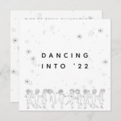 ハッピーニューイヤーB&Wハンドドロー踊りクイーン 招待状 (正面/裏面)