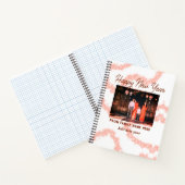ハッピーニューイヤーbrown追加フォトファミリー名グリッター ノートブック (内部)