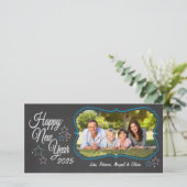ハッピーニューイヤーChalkboardスタイルフォトカード シーズンカード (スタンド正面)