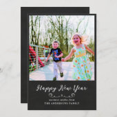 ハッピーニューイヤーChalkboardヴィンテージスクリプト |写真 シーズンカード (正面/裏面)