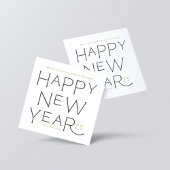 ハッピーニューイヤーinグレー手書き文字ホリデイCa シーズンカード