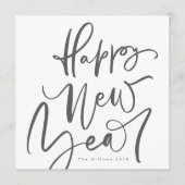 ハッピーニューイヤーinプレーン手書き文字 シーズンカード (正面)