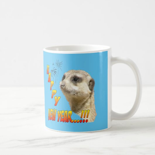 ハッピーニューイヤーMeerkat Coffee Mug コーヒーマグカップ (右)