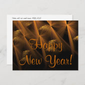 ハッピーニューイヤーNight Reeds抽象芸術フラクタル シーズンポストカード (正面/裏面)