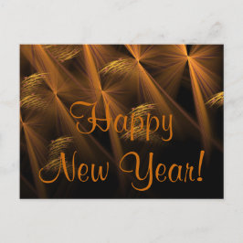 ハッピーニューイヤーNight Reeds抽象芸術フラクタル シーズンポストカード