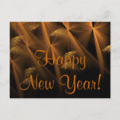 ハッピーニューイヤーNight Reeds抽象芸術フラクタル シーズンポストカード (正面)