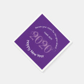 ハッピーニューイヤーRENEW VISION 2020パープル紙 スタンダードカクテルナプキン (角)