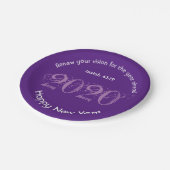 ハッピーニューイヤーRENEW VISION 2020紫スタイリッシュ色 ペーパープレート (アングル)