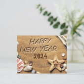 ハッピーニューイヤーSeashellsホリデーハガキ シーズンポストカード (スタンド正面)