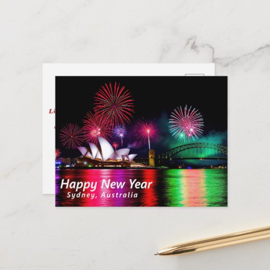 ハッピーニューイヤーSydney Australia ポストカード (正面/裏面インサイチュ)