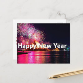 ハッピーニューイヤーSydney Australia Night Lights ポストカード